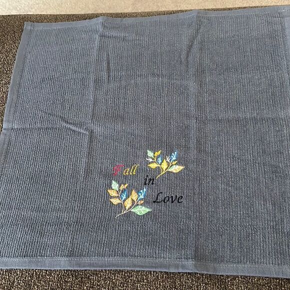 Custom Embroidered Cotton Barmop (2) Towels  “Happy Fall Y’all” “Fall in Love” - Picture 6 of 14